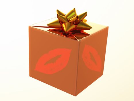 a gift with traces of lipstick