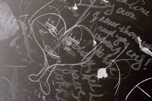 Heart drawn on a black wall