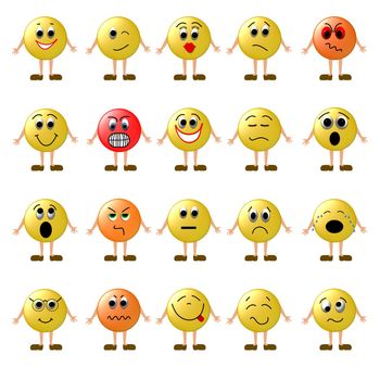 illustration of many smileys