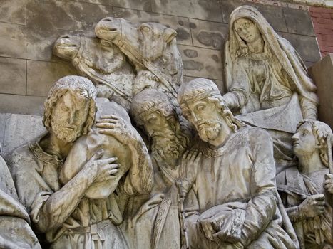 Bas-relief at the Donskoy Monastery cemetery in Moscow