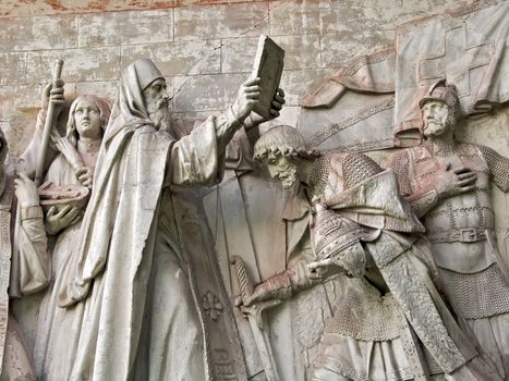 Bas-relief at the Donskoy Monastery cemetery in Moscow