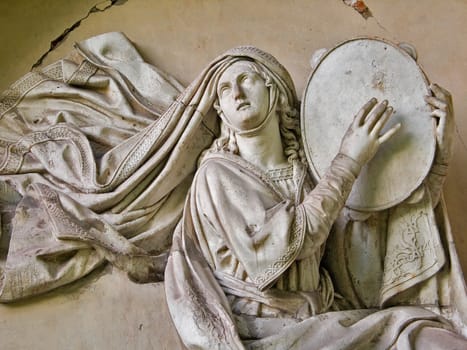 Bas-relief at the Donskoy Monastery cemetery in Moscow