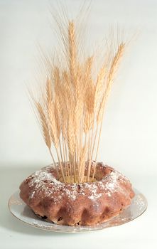 Easter cake with spikes on the plate