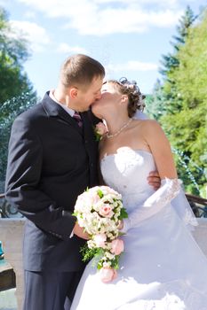 kiss of a bride and a groom