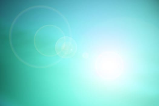 Sky blue background with lens flare