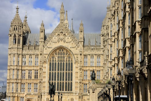 Part of the Houses of Parliament in London, southeast England