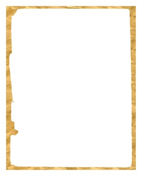 frame from old paper on white background