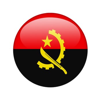 The Angolan flag in the form of a glossy icon.