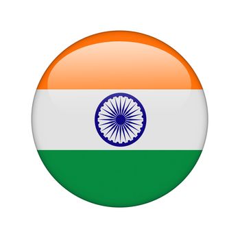 The Indian flag in the form of a glossy icon.