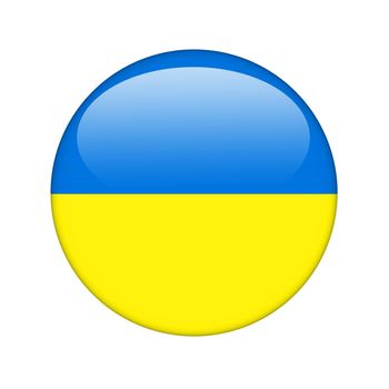 The Ukrainian flag in the form of a glossy icon.