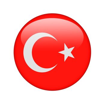 The Turkish flag in the form of a glossy icon.