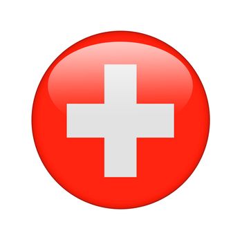 The Swiss flag in the form of a glossy icon.