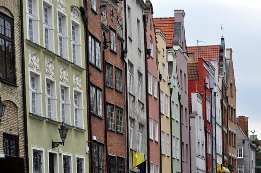 Colorful buildings in the city of Gdansk, Poland.