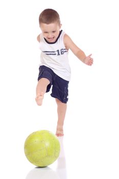 Cute little boy with a ball