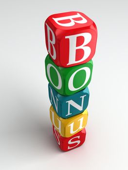 bonus 3d colorful buzzword on white background