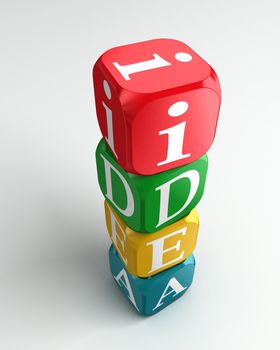 idea 3d colorful buzzword on white background