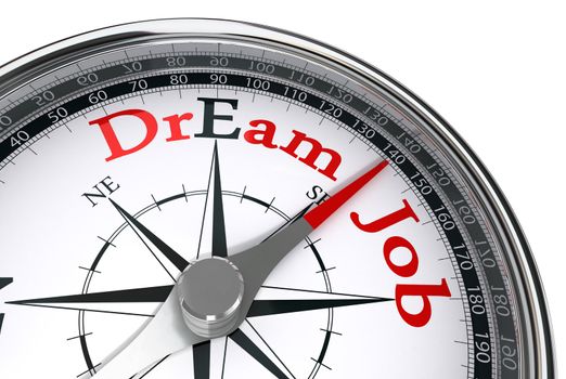 dream job the way indicated by compass conceptual image