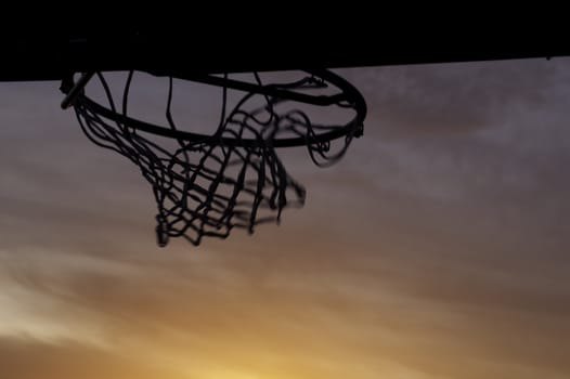 a basketball hoop and net after a shot