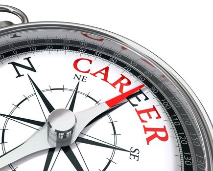 career the way indicated by compass conceptual image