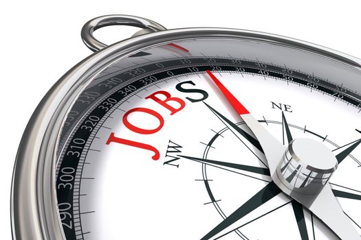 jobs direction indicated by compass conceptual image