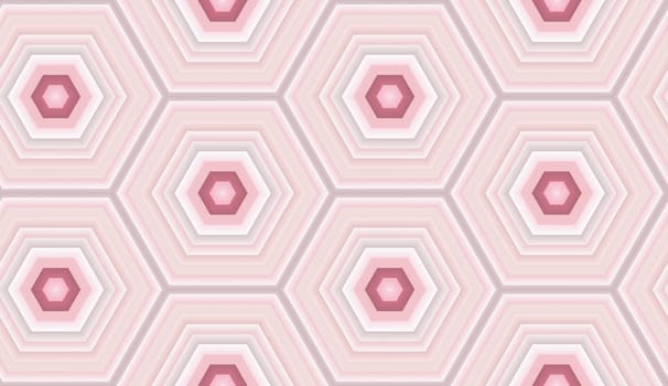 Illustrated pink seamless background made of pink hexagons