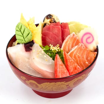 Japan food sashimi on the rice