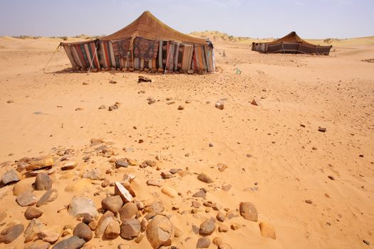 The bedouins tent in the sahara, morocco