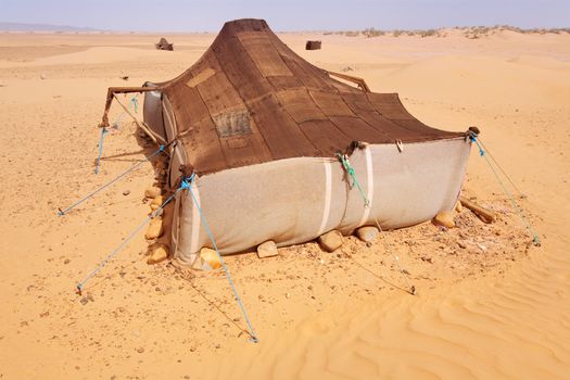 The bedouins tent in the sahara, morocco
