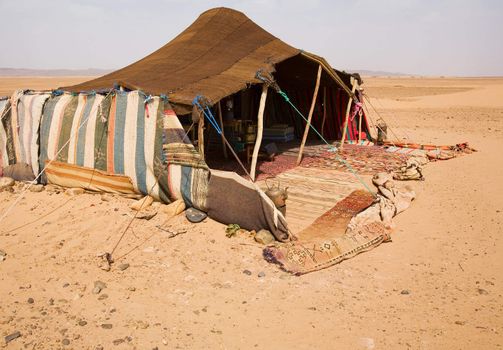 The bedouins tent in the sahara, morocco