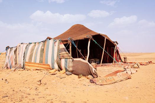The bedouins tent in the sahara, morocco