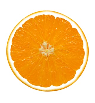 orange fruit segments isolated on white background 