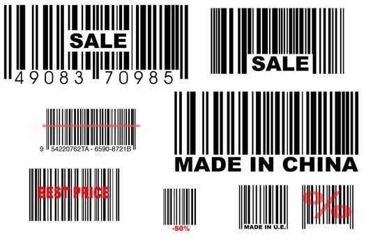 fake bar codes on white background