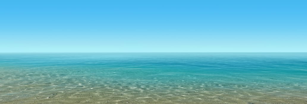 beautiful blue water and sky 