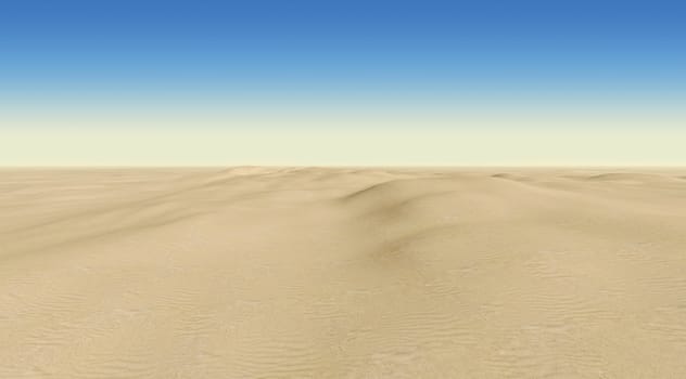 desert on a background of blue sky