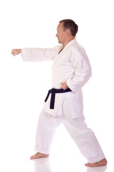 Man in karate-gi doing a punch