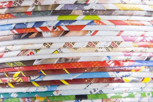 stack of rolled paper, concept of recycling