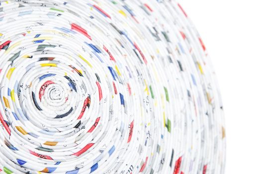 spiral made ??of rolled paper, concept of recycling