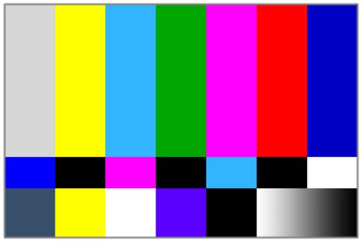 Television colored bars signal. Test signal for TV programming