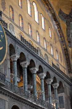 Interior of the Hagia Sophia in Istanbul. Turkey 