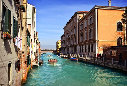 Beautiful water street - Grand Canal in Venice, Italy