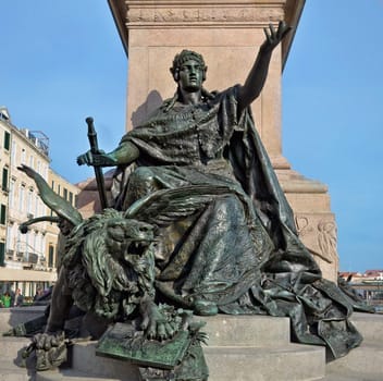 VENICE, ITALY architecture fragment , monument to fight for independence of the Venetian republic