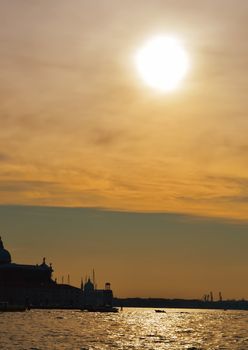 Beautiful water street - evening view Gulf of Venice, Italy