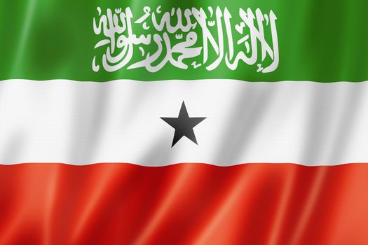 Somaliland flag, three dimensional render, satin texture