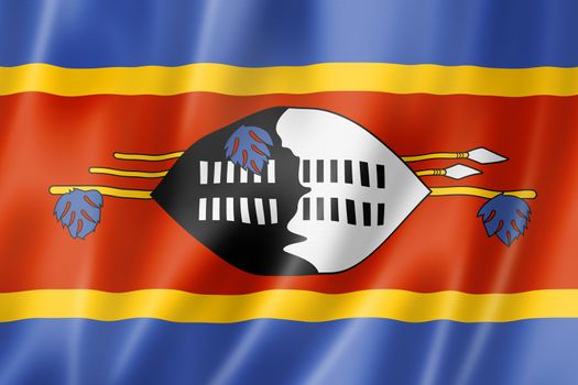 Swaziland flag, three dimensional render, satin texture