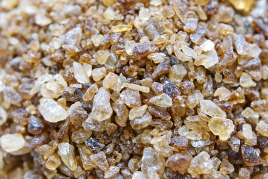Close up of brown rock candy