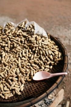 Thai boil bean sell on street food Bangkok Thailand