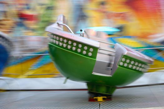 High speed carousel at the carnival fair