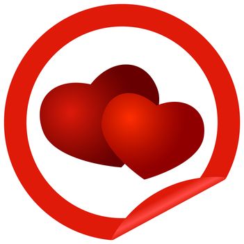 round icon with hearts on a white background as a symbol of Valentine's Day vector illustration
