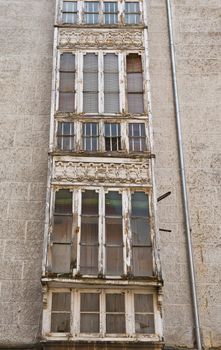 The Facade of the Urban Apartment House in Spain