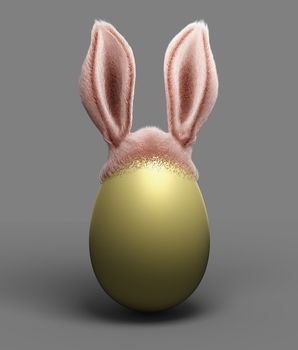 Easter holiday egg with Easter Bunny ears